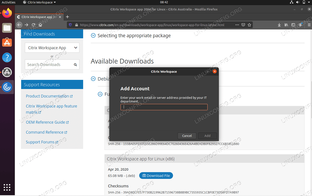 citrix workspace download linux