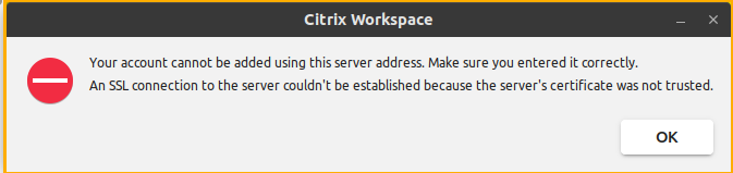 Citrix Error message